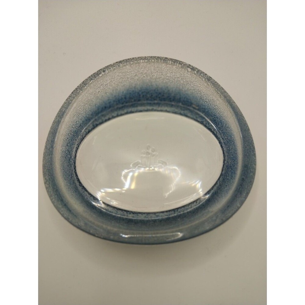 Decorative Blue Gradient Glass Soap Dish Bathroom Accessory Home Used Excellent